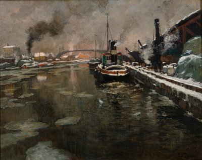 Sin título, c.1902 (óleo sobre lienzo) de Fritz Thaulow