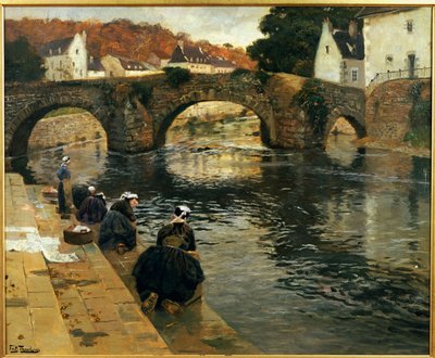 Lavanderas en la mañana en Quimperlé de Frits Thaulow