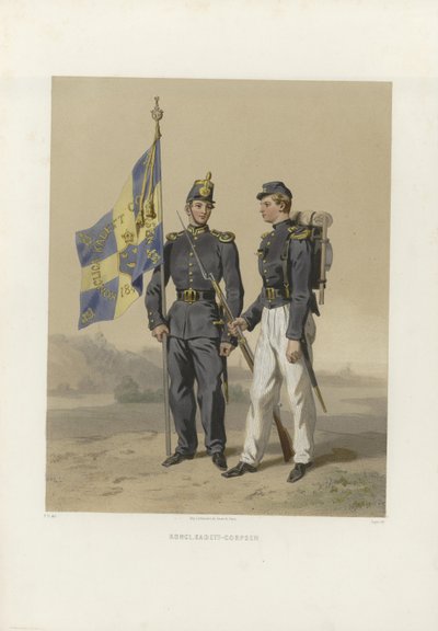 Ilustración tomada del libro Los ejércitos sueco y noruego, así como las flotas en su uniforme actual por Dardel, Fritz von y publicada por Bonnier (se, 1863) de Fritz von Dardel