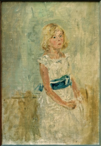 Niña rubia con cinta azul de Fritz von Uhde