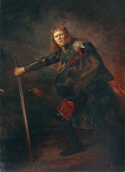 El actor Alois Wohlmuth como Ricardo III. de Fritz von Uhde