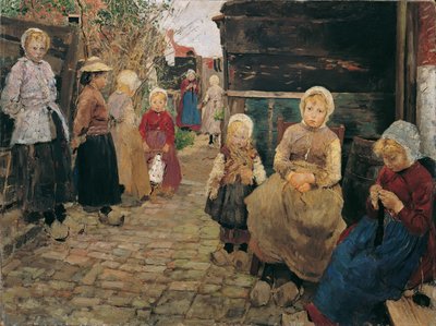 Fischerkinder en Zandvoort de Fritz von Uhde