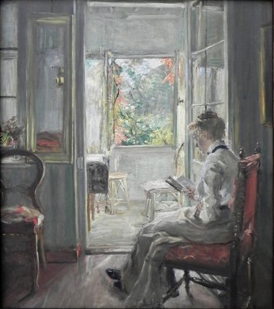 Muchacha leyendo / En la puerta de la veranda de Fritz von Uhde