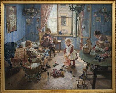 Jardín de infancia. Pintura de Fritz von Uhde (1848-1911), óleo sobre lienzo de Fritz von Uhde