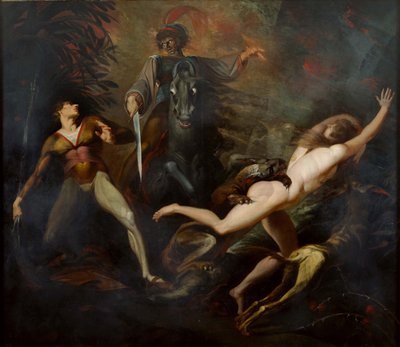 Teodoro se Encuentra en el Bosque con el Espectro de su Ancestro Guido Cavalcanti, ca. 1783 de Füssli
