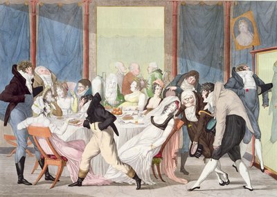 Una fiesta de té parisina, c.1800 de Fulchran Jean Harriet