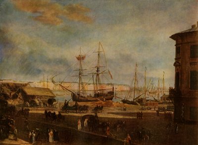 Vista del muelle inglés desde...el edificio de la Academia de Arte, principios del siglo XIX, 1965 de Fyodor Alekseyev