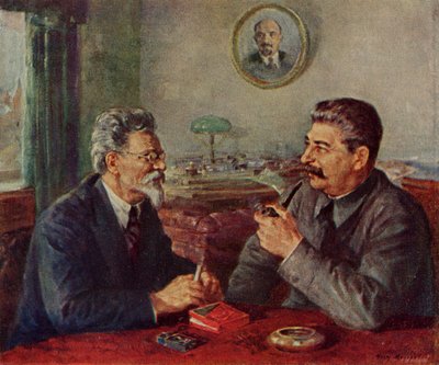 Joseph Stalin (1879-1953) y Mikhail Ivanovitch Kalinin (1875-1946) de Fyodor Alexandrovich Modorov