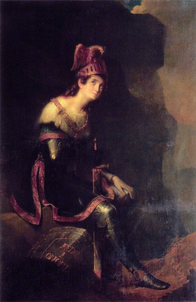 Retrato de la Princesa Zinaida Alexandrovna Volkonskaya 1792-1862 en el hábito de Tancredo de Fyodor Antonovich Bruni
