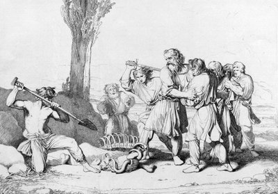 La muerte del Gran Duque Oleg, antes de 1839 de Fyodor Antonovich Bruni