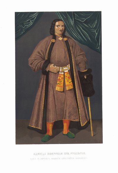 Ropa de boyardo del siglo XVII. Afanasiy Kirillovich Naryshkin. De las Antigüedades de ..., 184 de Fyodor Grigoryevich Solntsev