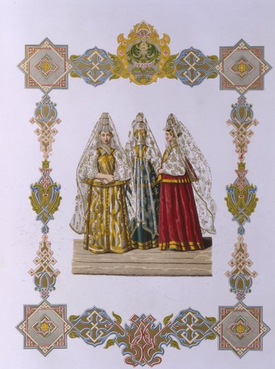 Trajes de Verano de Mujeres de Torzhok De la serie Vestimenta del estado ruso, 1851 de Fyodor Grigoryevich Solntsev