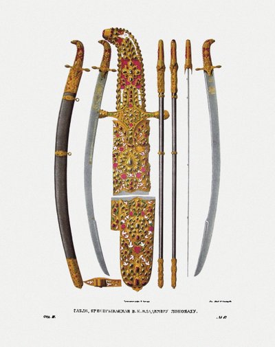 El sable del Gran Príncipe Vladimir II Monomakh de Kiev, 1840s de Fyodor Grigoryevich Solntsev