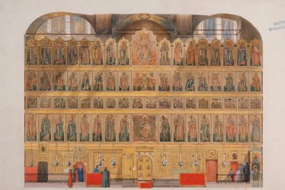 El iconostasio de la Catedral de la Asunción en el Kremlin de Moscú de Fyodor Solntsev