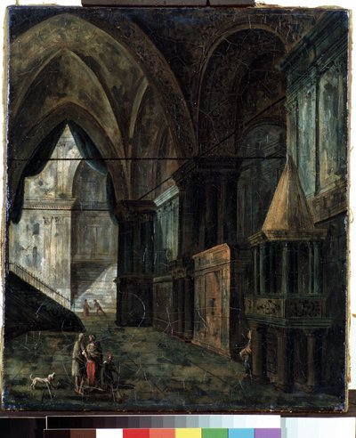 En una catedral. Pintura de Fyodor Yakolevich Alexeev (1753-1824). Óleo sobre lienzo, 35,5 x 30,5 cm de Fyodor Yakovlevich Alexeev