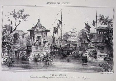 Vista de Cantón, mostrando marineras en sus sampanes, de 