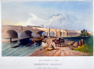 Ferrocarril de Greenwich, Deptford, Londres, 1836 de GF Bragg
