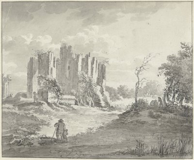 Paisaje con ruinas y algunos granjeros de G.F. Buijs (possibly)