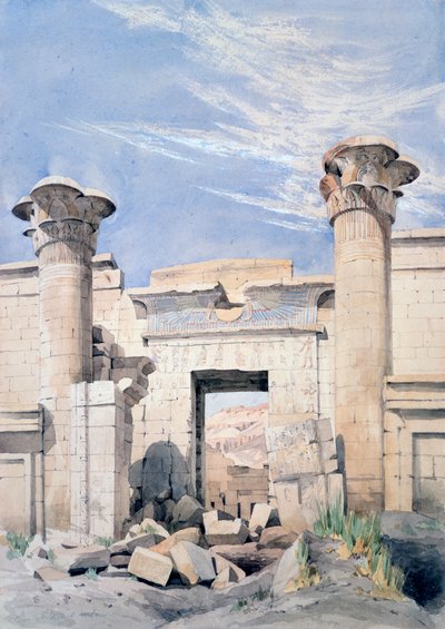 Entrada al Templo de Ramsés III, Egipto de GF Weston