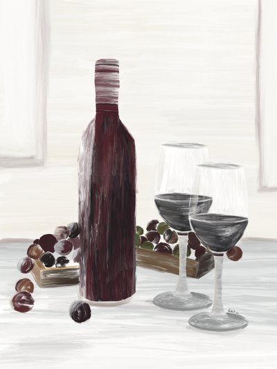 Naturaleza muerta clásica con vino de GIovanna Gil Alves