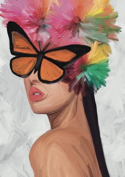 La mujer mariposa de colores de GIovanna Gil Alves