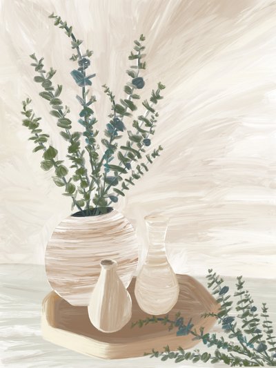 Arreglo floral sereno de eucalipto de GIovanna Gil Alves