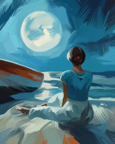 Mujer a la luz de la luna de GIovanna Gil Alves