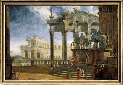 Palacio del Campidoglio, pintura de G.P. (workshop of) Pannini or Panini