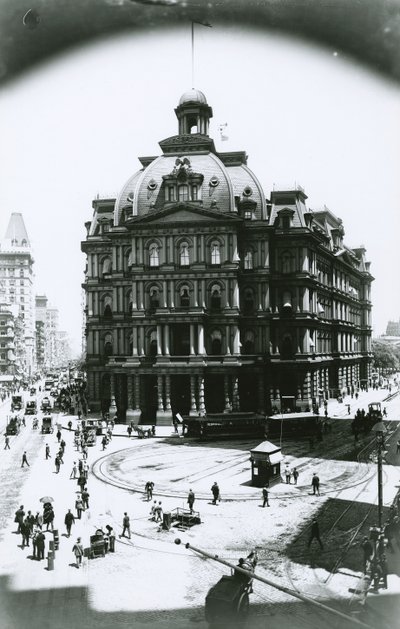 Antigua Oficina de Correos, Broadway y Park Row, Ciudad de Nueva York, c.1900 de G.P. Hall und Sohn