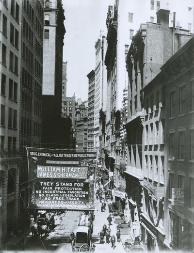 Banner de Taft y Sherman en Maiden Lane, Ciudad de Nueva York, 1908 de G.P. Hall und Sohn