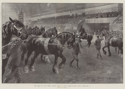 El rey en la exposición de caballos de tiro en el Agricultural Hall, 27 de febrero de G.S. Amato