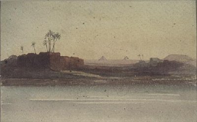 Primera Vista de las Pirámides desde el Nilo cerca de El Cairo de G.S. Cautley
