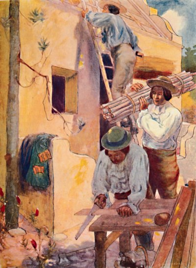 Hugonotes construyendo sus hogares, 1909 de GS Smithard