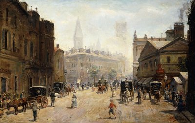 Una escena de calle bulliciosa de G. A. Dufaug