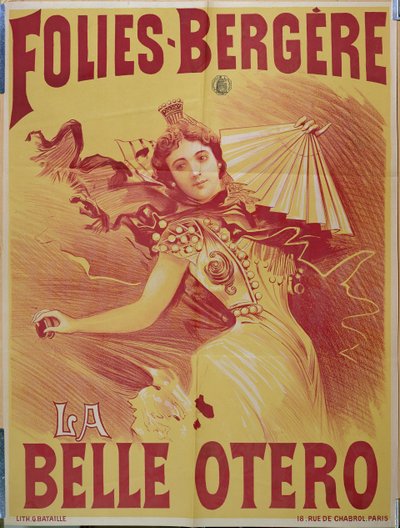 Póster publicitario de la Belle Otero en el Folies-Bergère, 1894 de G. Bataille