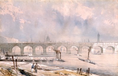 Puente de Waterloo, mirando hacia la ciudad, Londres de G Chaumont