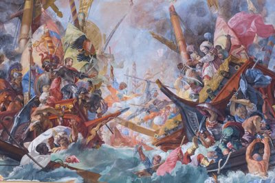 Batalla de Lepanto (fresco) de G. & Gherardi F. (1643 1704) Coli