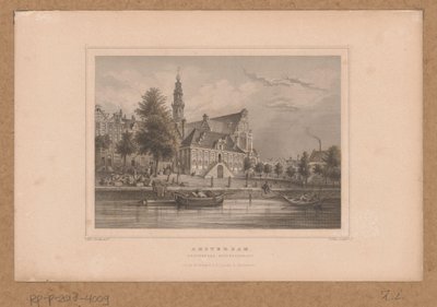 Vista de la Westerkerk en Amsterdam desde el Keizersgracht Amsterdam, Westerkerk Keizersgracht (título sobre objeto) de G. Hess