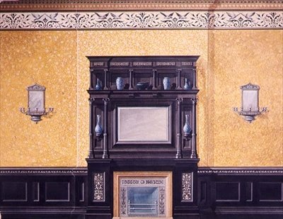 Diseño para el salón frontal, No.1 Grosvenor Crescent, Londres, c.1850 de G. Hutchinson