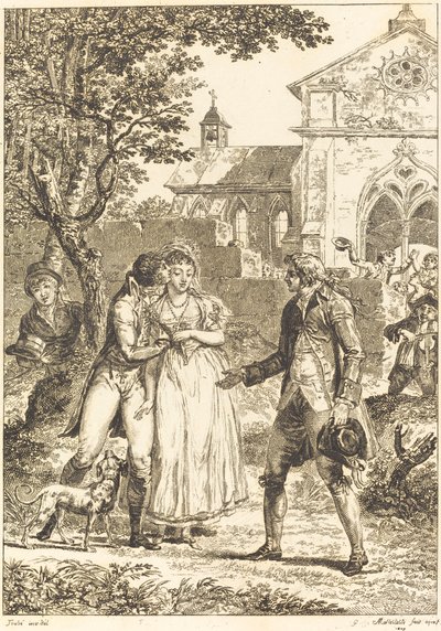 El beso devuelto: El beso prestado de G. Mallesteste after Jacques Louis François Touzé