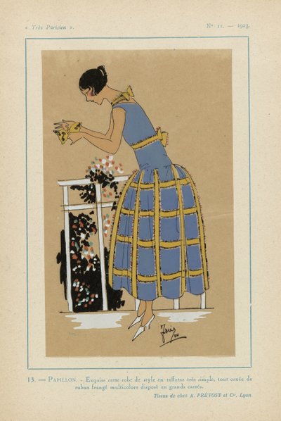 Muy parisino 1923 nº 11: 13.- MARIPOSA. - Exquisito este elegante vestido... de G P. Joumard