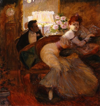 Antes del baile (óleo sobre papel colocado sobre lienzo) de G. Payen