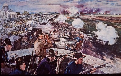 Guerra Hispano-Estadounidense 1898, artillería estadounidense en acción en Filipinas de G. W. Peters