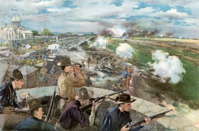 La batalla antes de Caloocan, 10 de febrero de 1899 - Vista desde la iglesia china de G. W. Peters