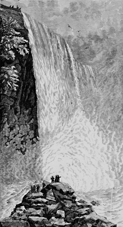 En las rocas debajo de las Cataratas del Niágara, 1883 de G. Wyand
