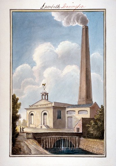 Nuevas obras de agua de Londres, Vauxhall, Lambeth, Londres, 1825 de G Yates