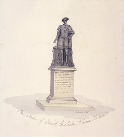 Estatua de Eduardo VI en el Hospital de St Thomas, Southwark, Londres, 1825 de G Yates