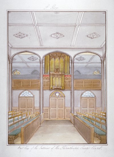 La capilla en la Institución de la Sociedad Filantrópica en London Road, Southwark, Londres, 1825 de G Yates