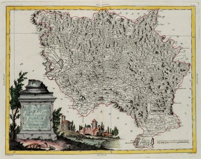 Territorio de Florencia, grabado por G. Zuliani tomado del Tomo II del "Atlas Más Nuevo" publicado en Venecia en 1783 por Antonio Zatta, Colección Privada de G. Zuliani