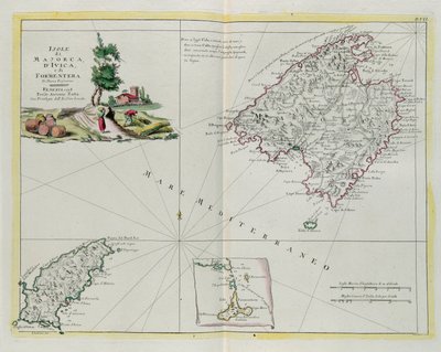 Las Islas de Mallorca, Ivica y Formentera, grabado por G. Zuliani del "Atlas Más Nuevo" publicado en Venecia en 1778 por Antonio Zatta, Colección Privada de G. Zuliani